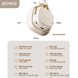 Tai Nghe Bluetooth Thiết Kế  Cổ Điển BH2 Chính Hãng By Bonne TECHNOLOGIQUE, Tai Nghe Bluetooth 6.0 Nghe Liên Tục 90h 5
