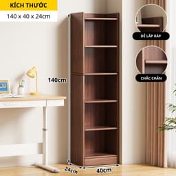 Kệ sách góc tường nhiều tầng, kệ đa năng lắp ghép có HẬU FULL chất liệu gỗ MDF phù Melamine ND40 5