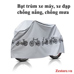 Áo Trùm Xe Máy Loại Rẻ. Bạt Phủ Xe Máy Chống Nắng Che Mưa 4