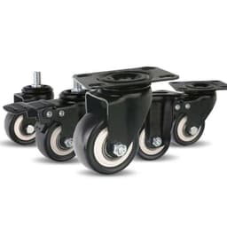 Bánh xe PVC đen cỡ 4,5,6,7,10 cm bánh xe khoá, xoay và cố định hàng loại 1 dày dặn 1