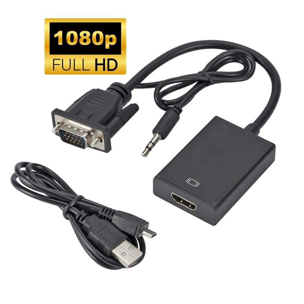 Cáp VGA to HDMI có âm thanh, độ phân giải Full HD 1080P – Kết nối nhanh cho máy tính và TV