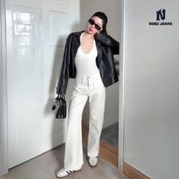 Quần jeans ống rộng lưng cao - Cat Whiskers Pants 3