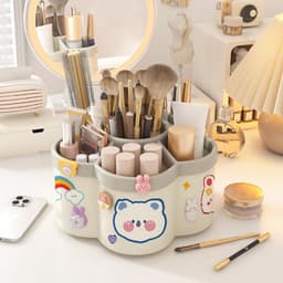 Hộp đựng bút xoay 360 dễ thương dung tích siêu lớn Kệ để đồ văn phòng phẩm để bàn đa chức năng [TẶNG STICKER] 5