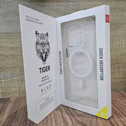 Ốp lưng trong suốt Tiger magnetic phone case chống ố vàng cho iPhone 15/16/17 thường/Plus/Pro/ProMax 6