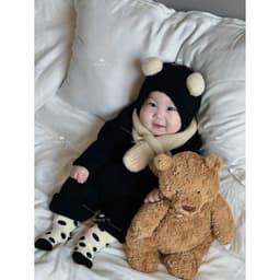 Mũ Len Lông Cục Bông 2 Lớp - Mũ Lông Xù Hai Quả Bông Có Dây Buộc Đáng Yêu Cho Bé Từ 3-18 Tháng 5