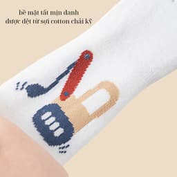 Set 5 Đôi Tất Vớ Chống Trượt Cho Bé Cho Bé Tập Đi, Tất Cao Cổ Trẻ Em Hình Ô Tô Cần Cẩu  ss55 { T211 } 8