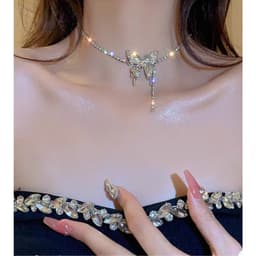 [Sẵn] Vòng Cổ Bướm Xinh Ocean Charm Đính Đá Sang Trọng - Phụ Kiện Trang Sức Dây Chuyền Xinh Đi Tiệc Ocean Charm 3