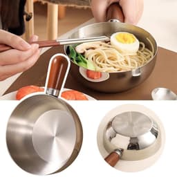 Nồi Inox Cầm Gỗ Mini 14cm – Nồi Nấu Mì, Luộc Trứng, Hâm Đồ Tiện Lợi, Dùng Được Bếp Gas & Bếp Từ 1