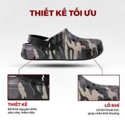 [AVG004] [ĐẶT TĂNG 2 SIZE] Dép Sục Nam Nữ AVIWIN AVIGO-004 Hoạ Tiết Nguỵ Trang Chất EVA [Tặng Kèm Charm] 6