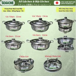 Nồi Lẩu TADAHOME Size 22cm 24cm Dùng Mọi Loại Bếp, Nồi Inox Dùng Ăn Uống Gia Đình Hàng Quán - DOMUS 2