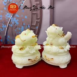 Cóc thiềm thừ, Tỳ hưu phong thuỷ Bột đá cao cấp ĐẠI PHÁT, cóc ngậm tiền chiêu tài lộc cao cấp đủ kích thước 3