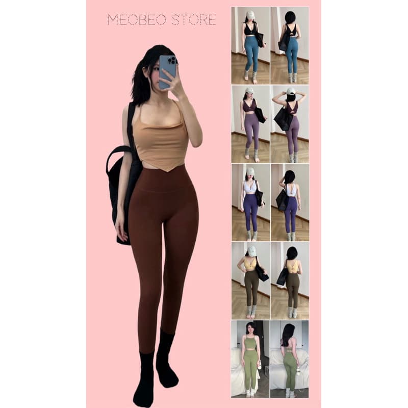 [Hoả Tốc Sẵn] Quần Legging Thể Thao Chun Thun Làm Mát Gen Bụng Nâng Mông Nhiều Màu Lulu QC