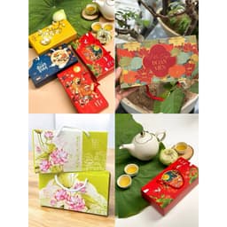 [2025] COMBO 5 HỘP ĐỰNG BÁNH TRUNG THU 2 BÁNH Họa Tiết Dập Nổi 3D Sang Trọng 1