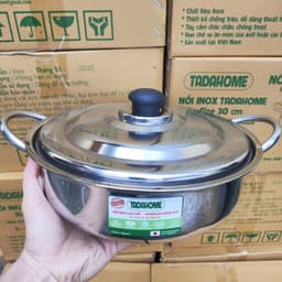 Nồi Lẩu TADAHOME Size 22cm 24cm Dùng Mọi Loại Bếp, Nồi Inox Dùng Ăn Uống Gia Đình Hàng Quán - DOMUS 9