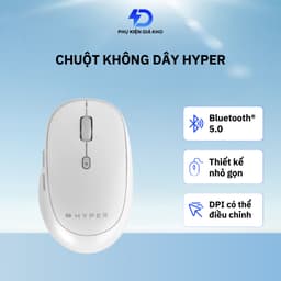 Chuột không dây Bluetooth Hyper chống ồn hỗ trợ tùy chỉnh DPI kết nối 3 thiết bị 1