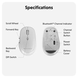 Chuột không dây Bluetooth Hyper chống ồn hỗ trợ tùy chỉnh DPI kết nối 3 thiết bị 4