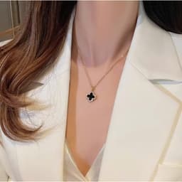[Sẵn Ocean Charm] Vòng Cổ Dây Chuyền Titan Cỏ Bốn Lá - Phụ Kiện Trang Sức Vòng Cổ Thời Trang 1