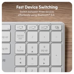 Bàn phím không dây Bluetooth Hyper chống ồn có đèn Led sạc Type C 8