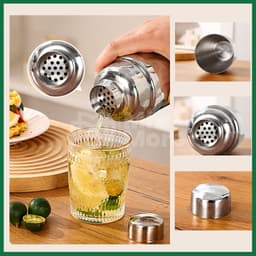 Bình lắc shaker inox, dụng cụ pha chế cà phê, rượu, trà sữa, trà trái cây chuyên nghiệp Mixmore 6