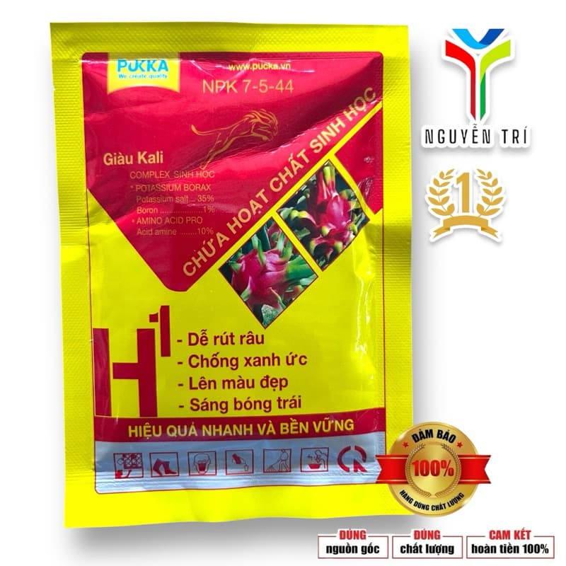 Phân bón NPK Giàu Kali Pucka H1 40gr - Rút Râu, Lên Màu Trái Thanh Long