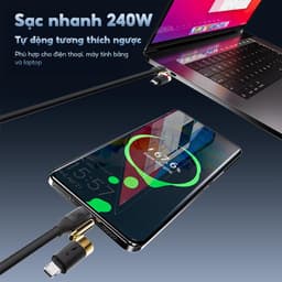 Dây Sạc Nhanh BC16 4in1 Công Suất 240W By Bonne TECHLONOGIQUE Chống Rối Sạc Điện Thoại & Máy Tính Bảo Hành 12 Tháng 7