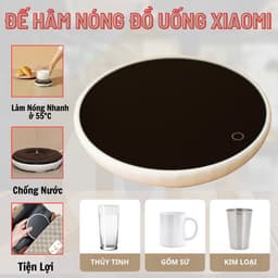 Đế hâm nóng đồ uống XM -Đế giữ nhiệt - Làm nóng 55 độ-Thích hợp mọi loại cốc 9