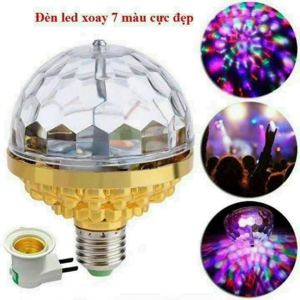 Đèn led Vũ Trường Xoay 7 Màu,Bóng đèn đèn xoay tặng đuôi đèn