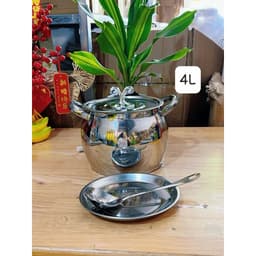 Hũ Inox 304 Tròn Đa Năng Không Gỉ Có Nắp Đậy Size 1 - 3.5 Lít, Âu Inox Có Tay Cầm Đựng Thức Ăn, Tích Trữ Dầu Mỡ Đa Năng 6