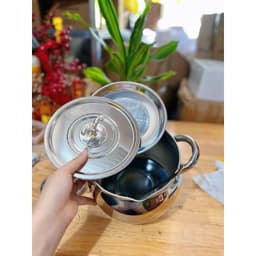 Hũ Inox 304 Tròn Đa Năng Không Gỉ Có Nắp Đậy Size 1 - 3.5 Lít, Âu Inox Có Tay Cầm Đựng Thức Ăn, Tích Trữ Dầu Mỡ Đa Năng 5