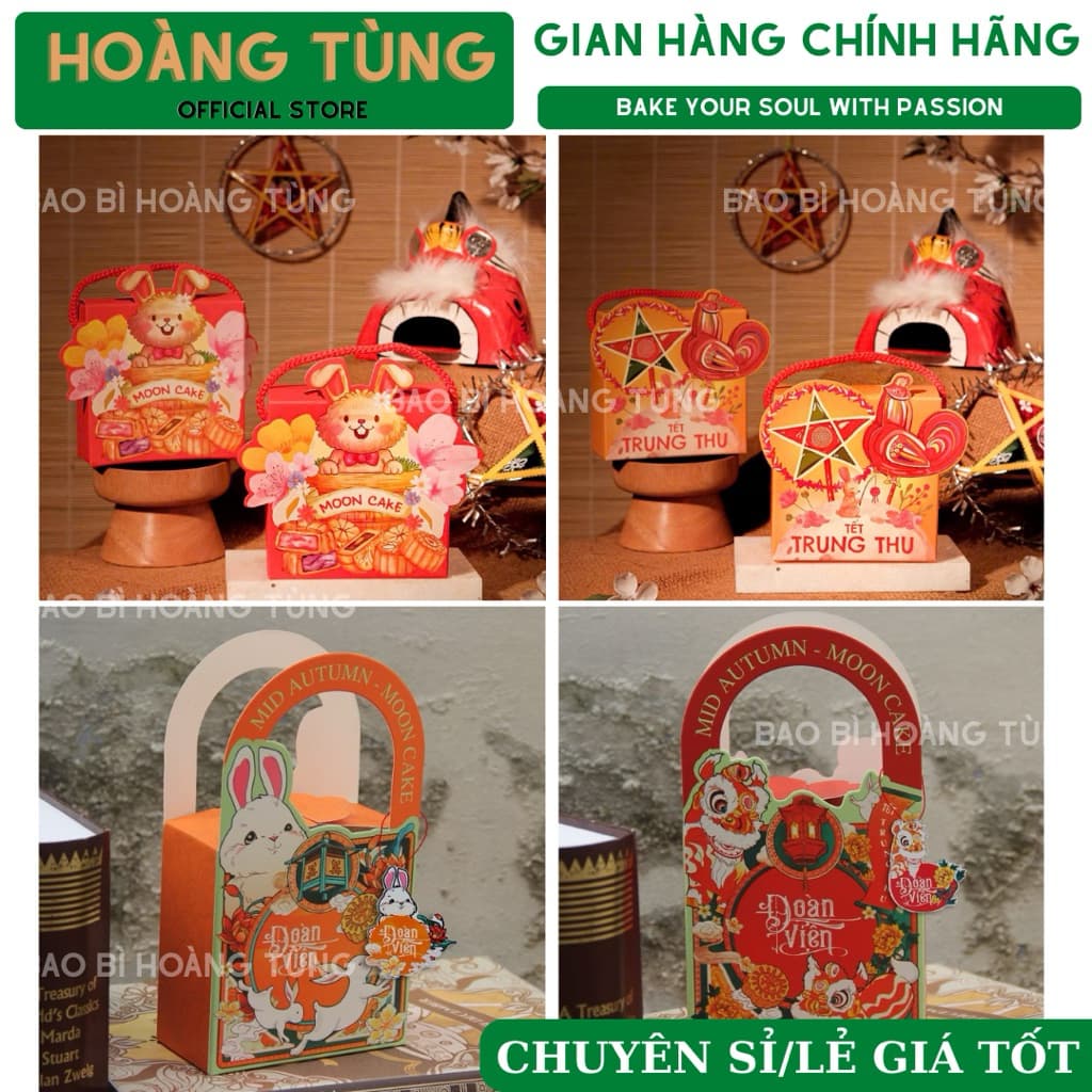 [MỚI 2025] COMBO 5 HỘP ĐỰNG BÁNH TRUNG THU 1 BÁNH 150gr - 200gr
