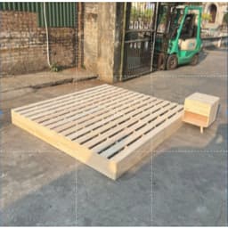 Giường Pallet Gỗ Mới Chân Cao 20cm  Mặt Nan Chà Mịn To - Pallet Gỗ Chống Mốc Không Mắt Đen 5