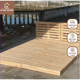Giường Pallet,giường ngủ pallet kín chân cao 10cm. Đủ Kích Thước_WOOD SHOP 2
