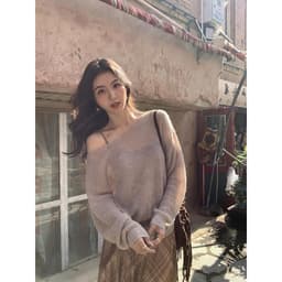 Áo Len Lệch Hở Trễ Vai Cách Điệu Nữ Xinh Tiểu Thư Sang Chảnh Tay Dài - Áo Khoác Ngoài Chống Nắng Đi Biển Chali AL293 2