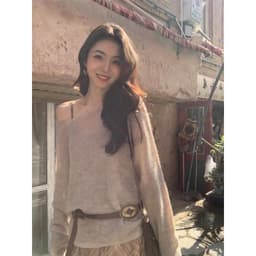 Áo Len Lệch Hở Trễ Vai Cách Điệu Nữ Xinh Tiểu Thư Sang Chảnh Tay Dài - Áo Khoác Ngoài Chống Nắng Đi Biển Chali AL293 5