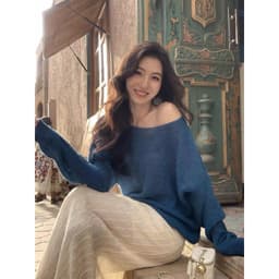 Áo Len Lệch Hở Trễ Vai Cách Điệu Nữ Xinh Tiểu Thư Sang Chảnh Tay Dài - Áo Khoác Ngoài Chống Nắng Đi Biển Chali AL293 1