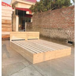 Giường Pallet Gỗ Mới Chân Cao 20cm  Mặt Nan Chà Mịn To - Pallet Gỗ Chống Mốc Không Mắt Đen 3