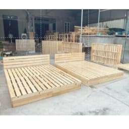 Giường Pallet Gỗ Mới Chân Cao 20cm  Mặt Nan Chà Mịn To - Pallet Gỗ Chống Mốc Không Mắt Đen 4