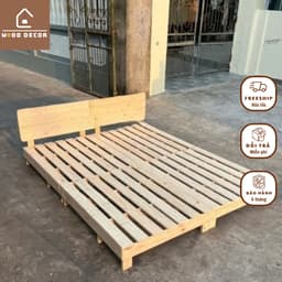 Giường Pallet gỗ , giường ngủ gỗ tự nhiên có chân giường cao  30cm đủ kích thước 2