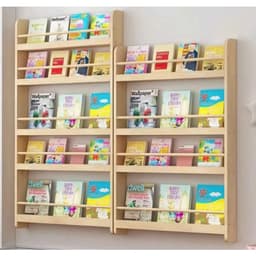 Kệ Sách Gỗ Treo Tường Cho Bé Không Cần Khoan - Giá Sách Montessori Sách, Đồ Chơi - Tiện Dụng, An Toàn, Gỗ Thông Tự Nhien 3