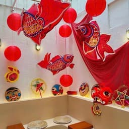 Đèn lồng Giấy kiếng Truyền thống-đèn Trung Thu hình con vật dân gian cá chép,thỏ,gà,kỳ lân trang trí lễ hội,siêu thị 7