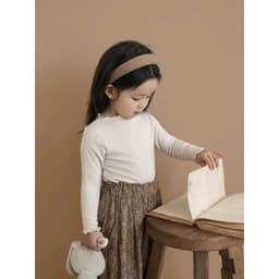 Áo thun dài tay, áo giữ nhiệt thu đông bé gái kiểu bèo nhún chất liệu thun tăm cotton mềm mịn, co giãn thoải mái 2