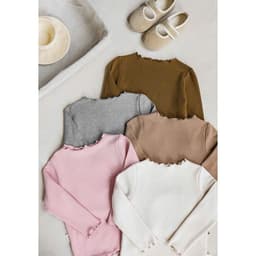 Áo thun dài tay, áo giữ nhiệt thu đông bé gái kiểu bèo nhún chất liệu thun tăm cotton mềm mịn, co giãn thoải mái 7