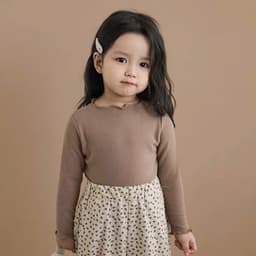 Áo thun dài tay, áo giữ nhiệt thu đông bé gái kiểu bèo nhún chất liệu thun tăm cotton mềm mịn, co giãn thoải mái 6