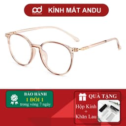 Gọng kính cận thời trang nam nữ ANDU dáng tròn chất liệu nhựa TR90 dẻo thanh mảnh nhẹ nhàng - 513 1