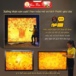 Đèn Hào Quang Trúc Chỉ In Ngang Hoa Sen Trang Trí Phòng Thờ, Bàn Thờ, Treo Tường TC-TN-78 7