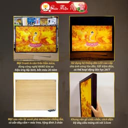 Đèn Hào Quang Trúc Chỉ In Ngang Hoa Sen Trang Trí Phòng Thờ, Bàn Thờ, Treo Tường TC-TN-78 4