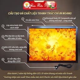 Đèn Hào Quang Trúc Chỉ In Ngang Hoa Sen Trang Trí Phòng Thờ, Bàn Thờ, Treo Tường TC-TN-78 3