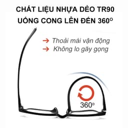 Gọng kính cận thời trang nam nữ ANDU dáng chữ nhật chất liệu nhựa TR90 siêu dẻo, siêu bền - 213 5