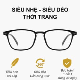 Gọng kính cận thời trang nam nữ ANDU dáng chữ nhật chất liệu nhựa TR90 siêu dẻo, siêu bền - 213 2