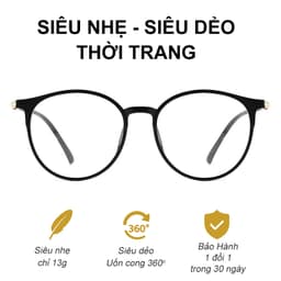 Gọng kính cận thời trang nam nữ ANDU dáng tròn chất liệu nhựa TR90 dẻo thanh mảnh nhẹ nhàng - 513 2